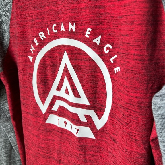 American Eagle 1977 AE RED/Gray Long Sleeve Thermal Shirt Men's Size M - Picture 4 of 11